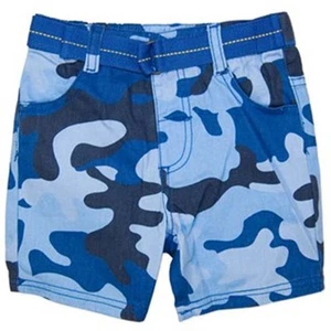 NEW BOYS BLUE SHORTS CARGO COTTON JEAN DRESS SHORTS + BELT SIZE 1 - Picture 1 of 1
