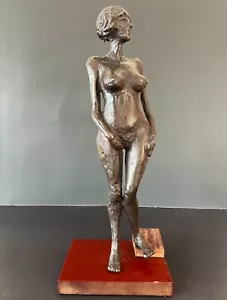 20th Century Bronze Nude Figure on Red Micarta Base (unknown artist / unsigned) - Picture 1 of 17