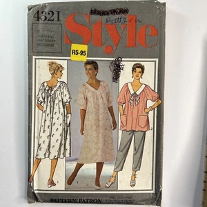 Style 4321 Maternity Loose Swing Tunic Collar Dress Ladies New Uncut Pattern - Picture 1 of 12