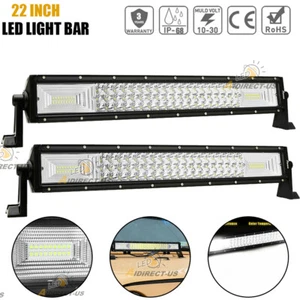 Pair 22Inch LED Light Bar Tri-Row  Flood Spot Combo Beam Offroad Driving ATV UTV - Picture 1 of 12