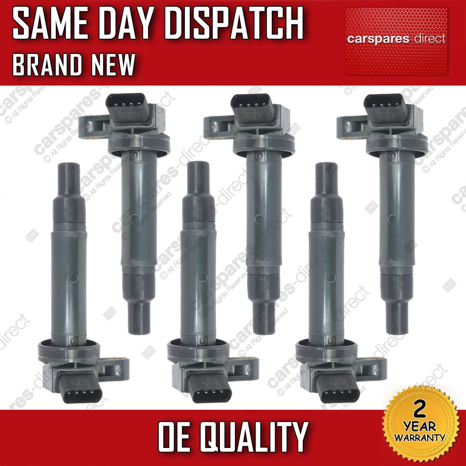 LEXUS IS200 IS300 SET OF 6x PENCIL IGNITION COIL PACK 1999>ON *NEW* 90080-19027 - Image 1 of 1