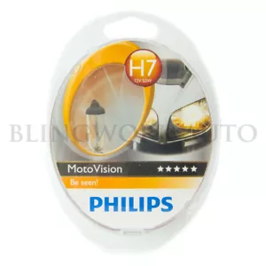 1x Philips H7 +40% Moto Vision Car Bike OEM Halogen Replacement Headlight Bulb - Picture 1 of 3