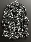 Style&co Woman button up short sleeves plus sz 3X polka dot Top lt weight EUC