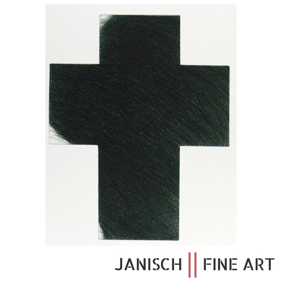 ARNULF RAINER - Radierung "Kreuz Tiefgrün", handsigniert, Auflage 30, 2009! - Bild 1 von 1
