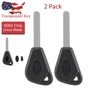 2 for Subaru Forester Impreza Legacy Transponder Key Uncut Blank Blade 4D62 Chip - Picture 1 of 8