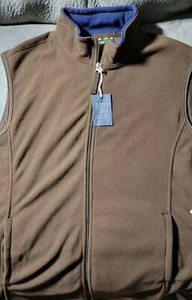 CLUB ROOM Mens Coffee Bean Fleece Vest, Front Pockets, Zipper, Sz XXL, NWT - Picture 1 of 8