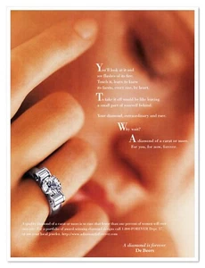 De Beers Jewelry A Diamond is Forever Vintage 1997 anuncio de revista impreso a página completa - Imagen 1 de 4