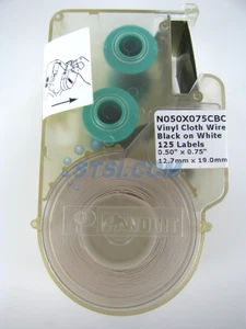 Panduit P1 Etikettenkassette N050X075CBC 125 gestanzte Vinyl Stoffetiketten ~ STSI - Bild 1 von 4