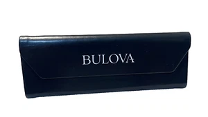 Bulova Eyeglasses Case Black Folding Faux Leather Sunglasses Holder Authentic - Picture 1 of 5