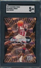 MICHAEL JORDAN 1997-98 SKYBOX Z-FORCE RAVE REVIEW SGC 5 INSERT CARD #6 REVIEWS!