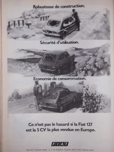 PUBLICITÉ DE PRESSE 1975 FIAT 127 EST LA 5 cv LA PLUS VENDUE EN EUROPE - Bild 1 von 1