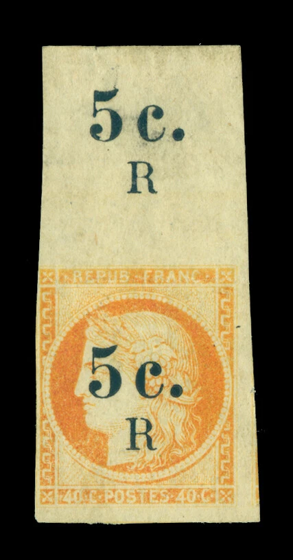 French Colonies - REUNION Is. 1885 Ceres 5c/40c Sc 6 mint Double Srch.on in marg - Image 1 of 2