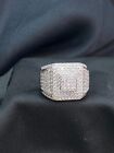 Real 5.40 Ct Round Brilliant Cut Diamonds Iced Out Men's Square Ring In 14K Gold