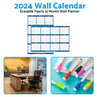 18 x 24inch 2024 Wall Calendar Erasable Yearly 12 Month Wall Planner - Navy