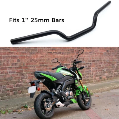 For Kawasaki Z125 Pro Z650 Z750 Motorcycle 1" 25mm Drag Bar Handlebars Bar Black - Image 1 of 4