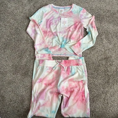 Sudadera de salón con nudo frontal tie dye pastel de autoestima para niñas talla M 10 Foto 1 de 4