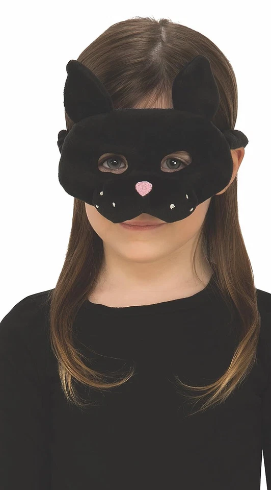 Plush Cat Mask Black Kitten Pet Animal Fancy Dress Halloween Costume Accessory - Image 1 of 1
