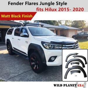 Fender Flares fit Toyota Hilux 2015-2019 N80 Jungle Style Matte Black Wheel Arch - Bild 1 von 11