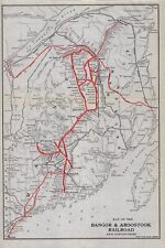 1920 Antique Bangor & Aroostook Railroad Map Vintage Maine Railway Map 535
