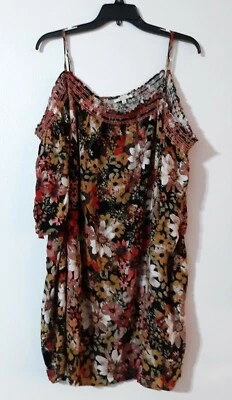 BLUSA JERSEY MUJER CABALLETE ESTAMPADO FLORAL CORREA ESPAGGETTI/HOMBRO FRÍO.TALLA S Foto 1 de 4