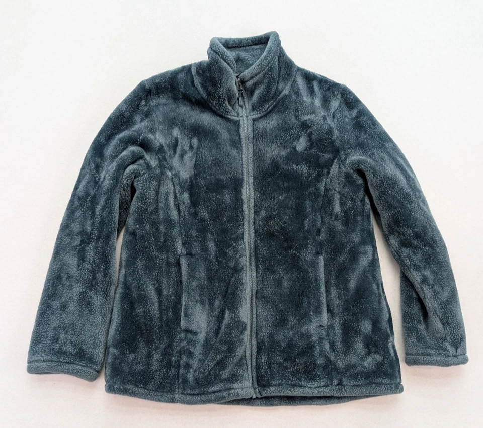 Chaqueta polar 32 Degrees Heat para mujer talla XL azul suave cremallera completa Foto 1 de 4