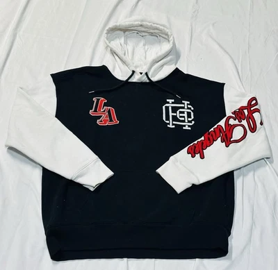 Sudadera con Capucha Hollister Los Angeles Talla XL Logo Bordado LA HCO Blanca Negra Foto 1 de 4