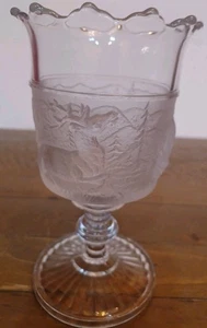 Antique Early American Westward Ho Gillinder &Sons Frosted Embossed Glass... - Picture 1 of 12