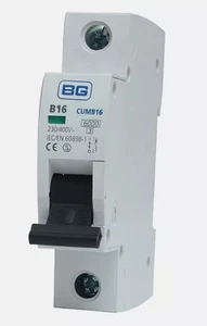 BG CUMB16 Inglese Generale Disgiuntore MCB Tipo B16 B Tipo 16A 16 Ampere Nuovo - Imagen 1 de 2