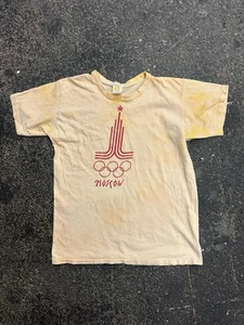 RARA Camisa Retro Antigua De Colección Juegos Olímpicos 1980 Moscú URSS SOVIET Russell M - Imagen 1 de 5