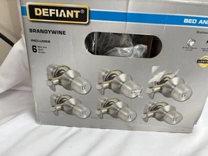 Bed/Bath Door Knob Contractor Pack Adjustable Backset Metal in Silver (6-Piece) - Picture 1 of 1