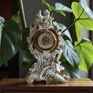 Capodimonte Baroque Porcelain Mantel Clock - Picture 1 of 11