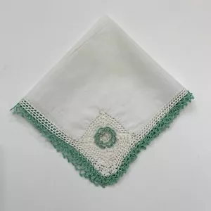 Gehäkeltes 3D Blume Brautjungfer Taschentuch Hochzeit Landhaus Kern Oma Vintage - Bild 1 von 4