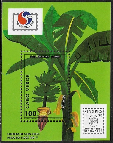 Cape Verde #673 MNH S/Sheet - Bananas - PHILAKOREA '94 Expo Cover