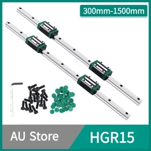 2PCS HGR15 Linear Rail Linear Guide300-1500mm+4PCS HGH15CA Slider blocks CNC - Picture 1 of 16