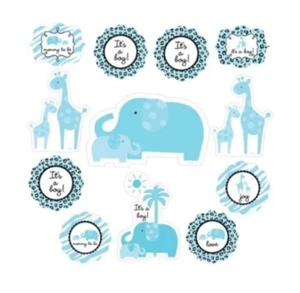 Sweet Safari Boy Wall Decorating Cutouts (12pc) - Picture 1 of 3