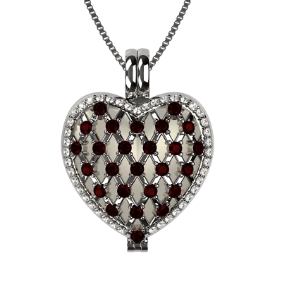 NANA 925 STerling Silver Heart Locket Mothers Pendant Simulated BIrthstones - Image 1 of 4