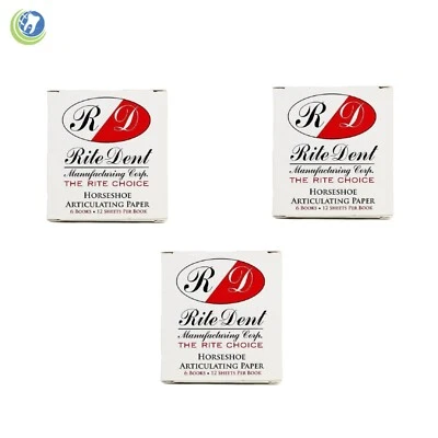 3X Nuevo Papel Articulado Dental Herradura Rojo/Azul 6 Libros/12 Hojas/Libro Foto 1 de 4