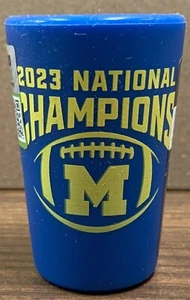 MICHIGAN WOLVERINES NATIONAL CHAMPS 1.5 OZ BLUE SILICONE SHOT GLASS WINCRAFT 👀 - Picture 1 of 2