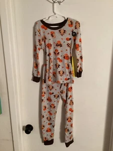 Kids NWT "PJ Essentials brown, orange light gray 2 Piece PJ set. Size 5 Reg.$32. - Picture 1 of 2