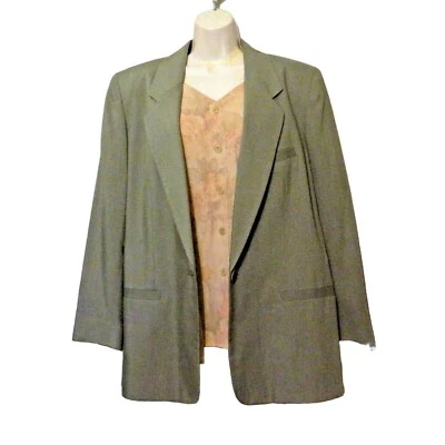 Chaqueta Vintage London Fog 2 Piezas 14 Verde L Slv Forrada 12 Camisa Beige Floral SS Foto 1 de 4