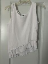 Women’s Lost River Clothing Co Sleeveless Blouse Size Small White Asymmetrical 