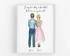 Regalo personalizado, estampado para parejas, novia, novio, compromiso, regalo de boda - Imagen 1 de 5