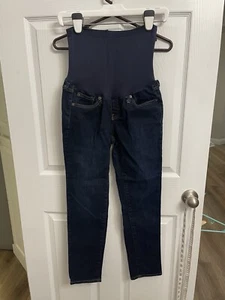 GAP Womens Maternity Jeans Easy Legging Stretch Size 27 Dark Full Panel Stretch - Picture 1 of 5