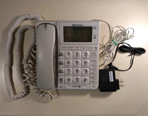 Emerson Caller ID Speakerphone Telephone Big Numbers White Model EN2655 TESTED - Picture 1 of 3