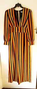AMALIE & AMBER STRIPED WIDE LEG JUMPSUIT SIZE M UK 12 NEW - Picture 1 of 5