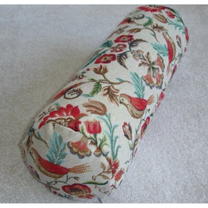 Bolster Cover Only 16"x6" Round Cushion Birds Cylinder Tapestry Flower Red Green - Picture 1 of 7