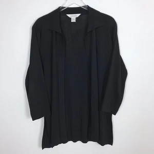 Exclusively Misook Women’s Medium Black Open Front Cardigan Sweater Collar - Imagen 1 de 7