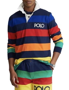 NWT! Polo Ralph Lauren Rainbow Striped Rugby Jersey Shirt Men’s XL Polo - Picture 1 of 6