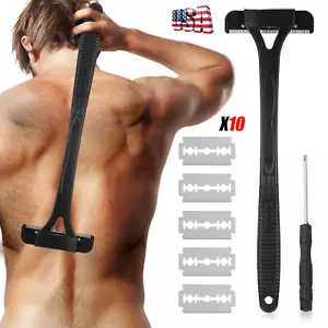 Herren Rücken Rasierer Rasierer Groomer Ganzkörper Bein Haarentfernung Trimmer Set langer Griff - Bild 1 von 13