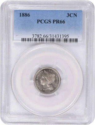 1886 Three Cent Nickel PR66 PCGS - Image 1 of 4